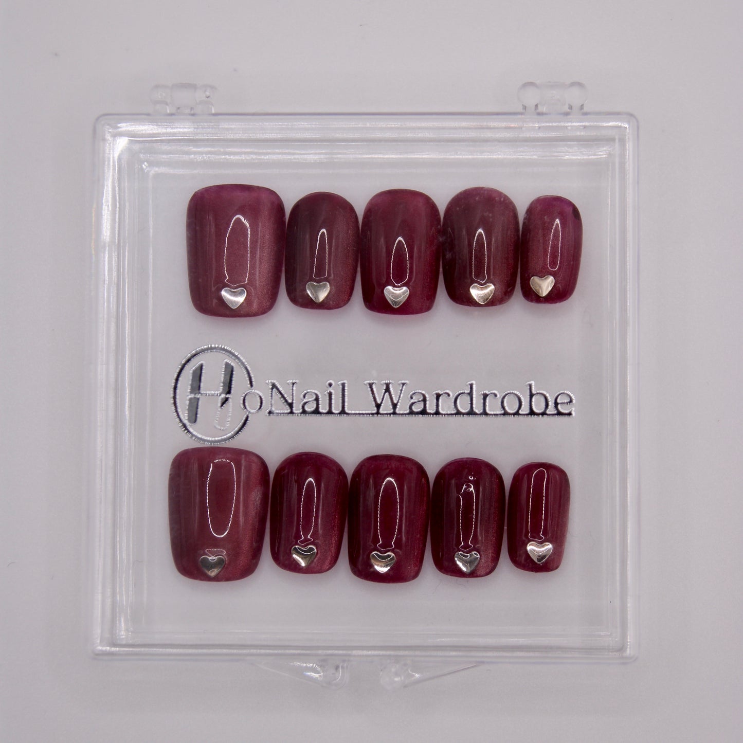 Cherry Hearts press-on nail product pic