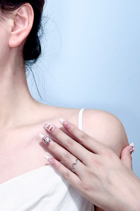 Ballet Pointe press-on nail with white camisole