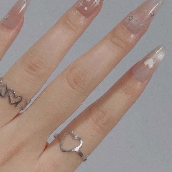 Sweetheart Cat Eye (Long Coffin) press-on nail video
