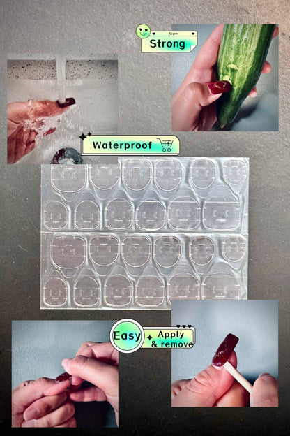 Long-lasting Adhesive Tabs for press-on nail(8 sheets, 192 tabs)